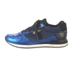 Dolce & Gabbana Men's Metallic Blue and Black Sneakers